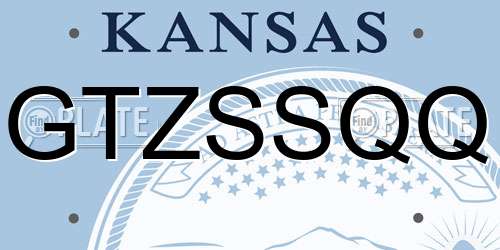 GTZSSQQ Kansas License Plate