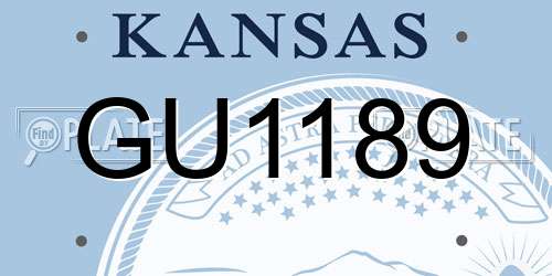 GU1189 Kansas License Plate