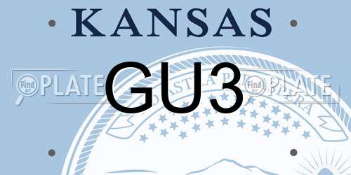 GU3 Kansas License Plate