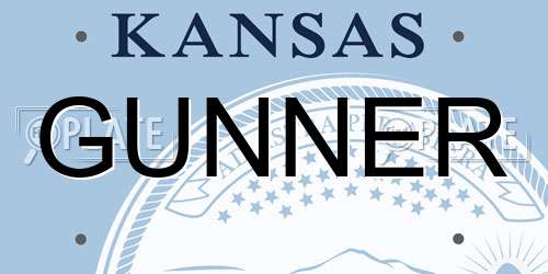 GUNNER Kansas License Plate