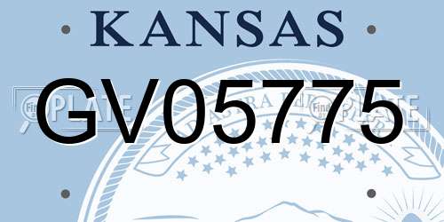 GV05775 Kansas License Plate