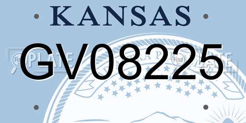 GV08225 Kansas License Plate