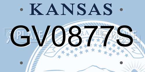GV0877S Kansas License Plate