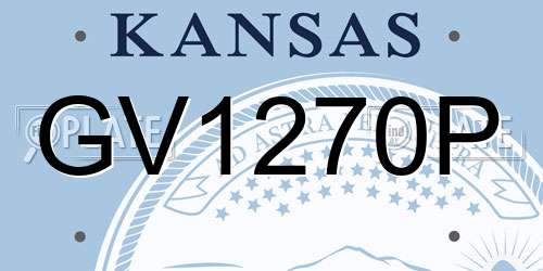 GV1270P Kansas License Plate