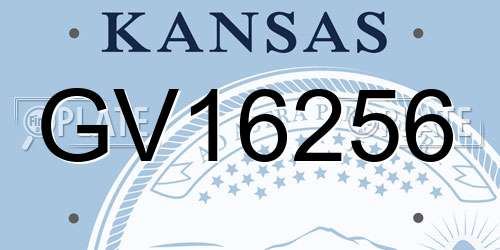 GV16256 Kansas License Plate