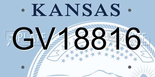 GV18816 Kansas License Plate