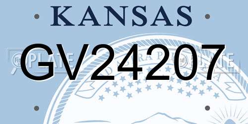 GV24207 Kansas License Plate
