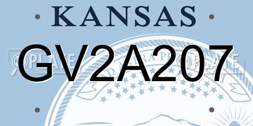 GV2A207 Kansas License Plate