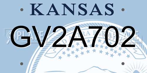 GV2A702 Kansas License Plate