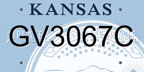 GV3067C Kansas License Plate