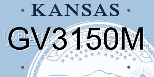 GV3150M Kansas License Plate