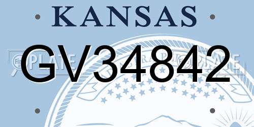 GV34842 Kansas License Plate