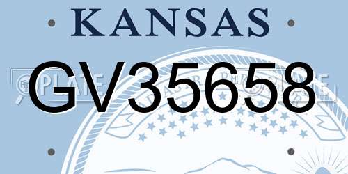 GV35658 Kansas License Plate
