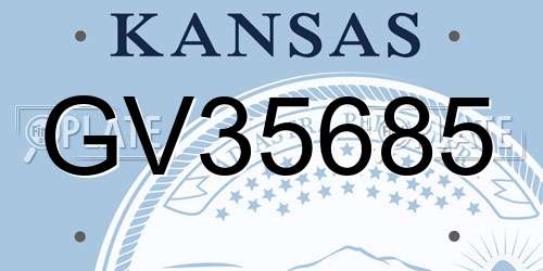 GV35685 Kansas License Plate