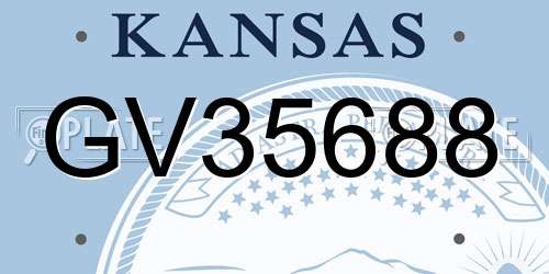GV35688 Kansas License Plate