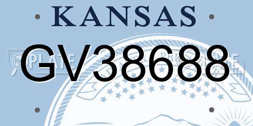 GV38688 Kansas License Plate