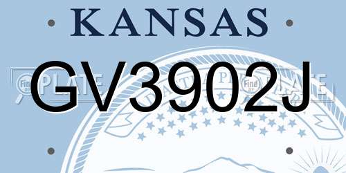 GV3902J Kansas License Plate