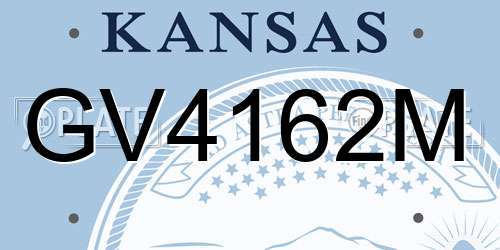 GV4162M Kansas License Plate