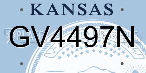 GV4497N Kansas License Plate