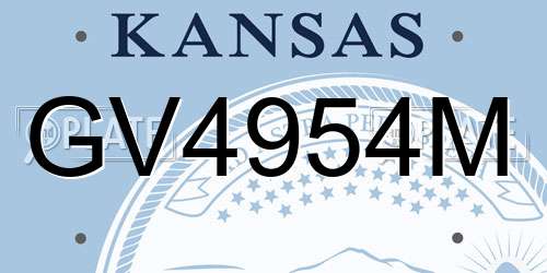 GV4954M Kansas License Plate