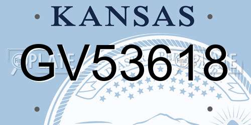 GV53618 Kansas License Plate