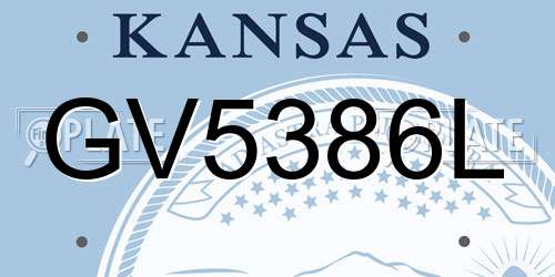 GV5386L Kansas License Plate