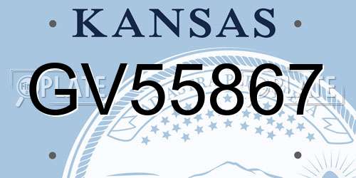 GV55867 Kansas License Plate