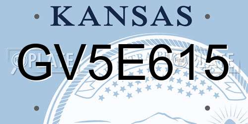 GV5E615 Kansas License Plate