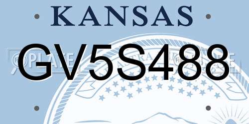 GV5S488 Kansas License Plate