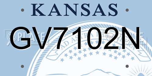 GV7102N Kansas License Plate