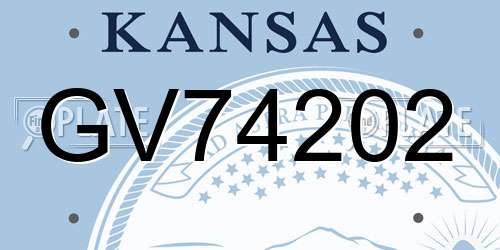 GV74202 Kansas License Plate