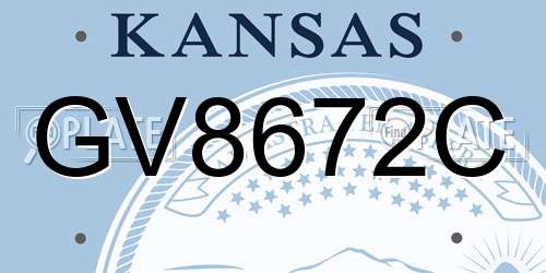 GV8672C Kansas License Plate