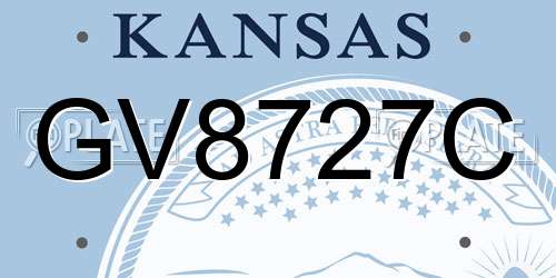 GV8727C Kansas License Plate