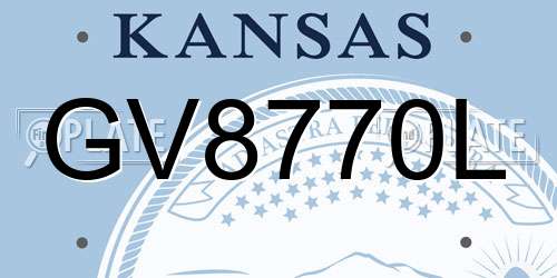 GV8770L Kansas License Plate