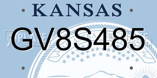 GV8S485 Kansas License Plate