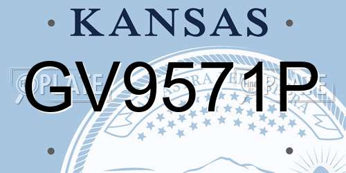 GV9571P Kansas License Plate