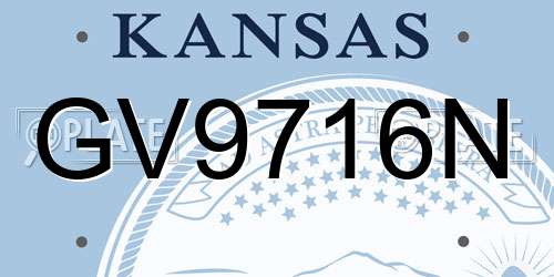 GV9716N Kansas License Plate