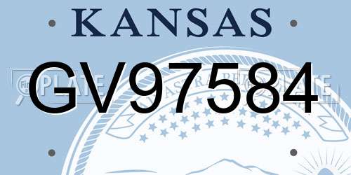 GV97584 Kansas License Plate