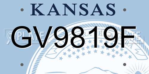 GV9819F Kansas License Plate
