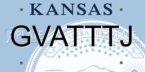 GVATTTJ Kansas License Plate