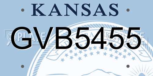 GVB5455 Kansas License Plate