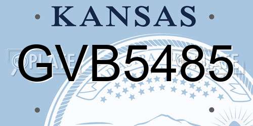 GVB5485 Kansas License Plate
