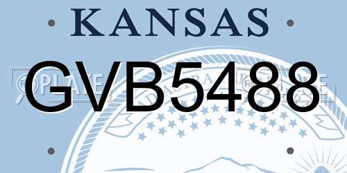 GVB5488 Kansas License Plate