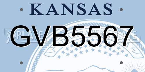 GVB5567 Kansas License Plate
