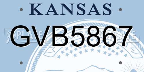 GVB5867 Kansas License Plate