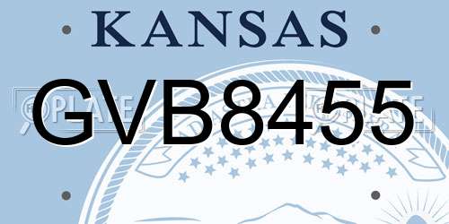 GVB8455 Kansas License Plate