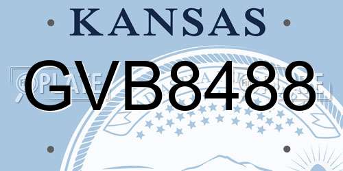 GVB8488 Kansas License Plate