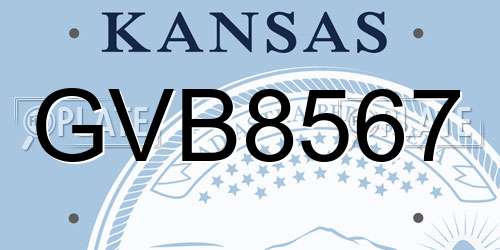 GVB8567 Kansas License Plate