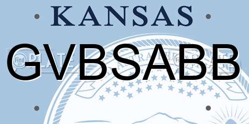 GVBSABB Kansas License Plate