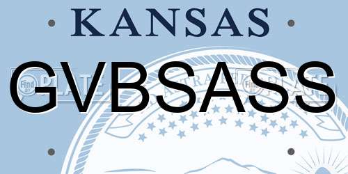 GVBSASS Kansas License Plate